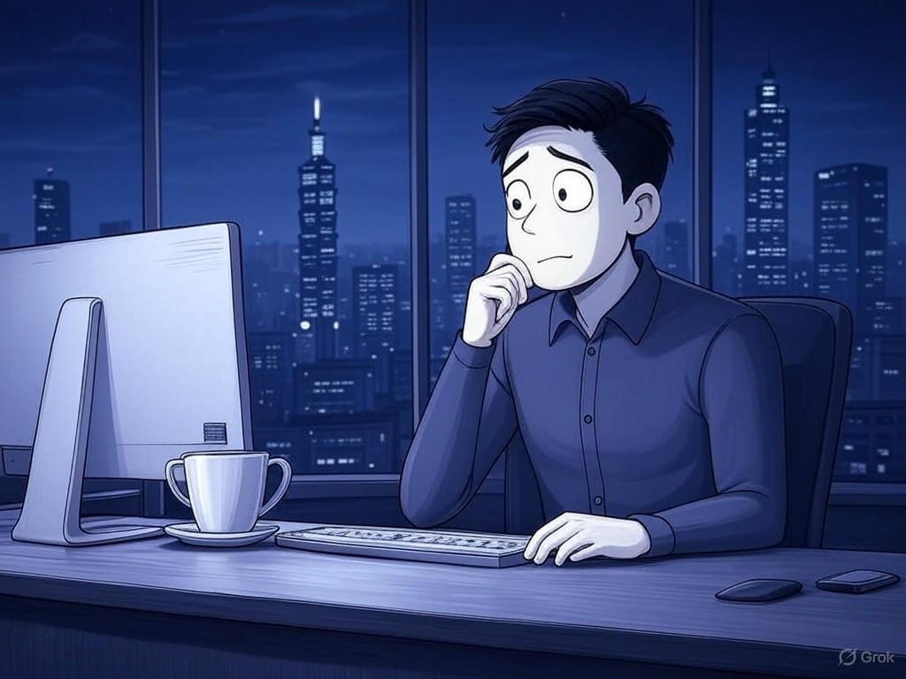 快下班了還沒進入工作狀況， 拖延 的人其實不懶，我們比別人更焦慮（圖：Grok）