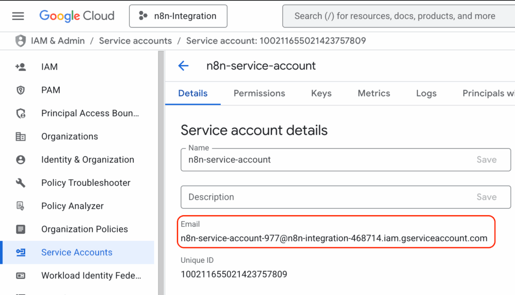 在 GCP 複製 Service Account 的 Email