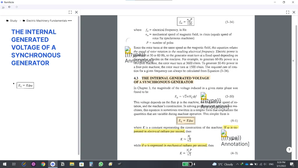 你在PDF窗格中畫線、加註時,都會在左方筆記窗格中複製一份,你可以一邊標註一邊寫上你的想法